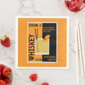 Whiskey Sour Cocktail Napkin Serviette (Beispiel)
