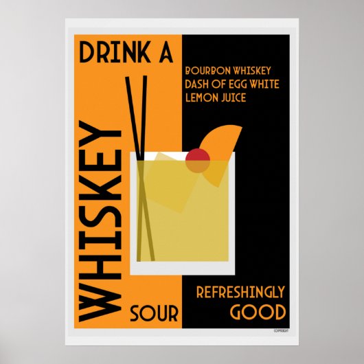 Whiskey Sour Cocktail Poster (Vorne)