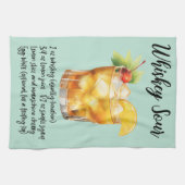 Whiskey Sour Cocktail Rezept Geschirrtuch (Horizontal)