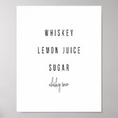 Whiskey Sour Cocktail Rezept Poster (Vorne)