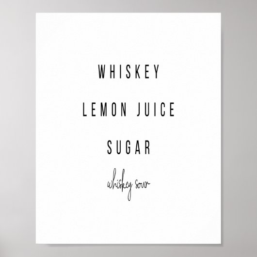 Whiskey Sour Cocktail Rezept Poster (Vorne)