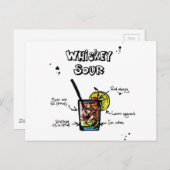 Whiskey Sour Cocktail Rezept Postkarte (Vorne/Hinten)