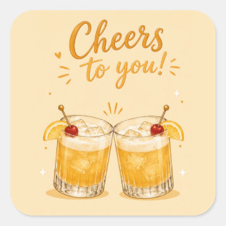 Whiskey Sour Geburtstag Quadratischer Aufkleber