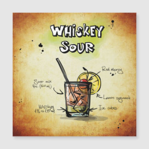 Whiskey Sour Magnetkarte