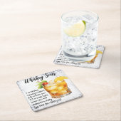 Whiskey Sour Rechteckiger Pappuntersetzer (Vor Ort)