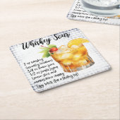 Whiskey Sour Rechteckiger Pappuntersetzer (angewinkelt)