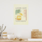 Whiskey Sour Rezept Minimalistische Pastell Poster (Küche)