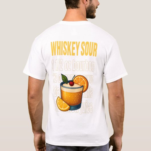 Whiskey Sour T-Shirt – Classic Bourbon Cocktail (Rückseite)
