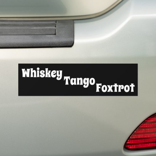 Whiskey Tango Foxtrot Autoaufkleber (Auf Auto)