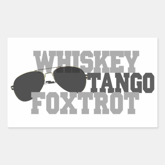 Whiskey Tango Foxtrot - Aviation Glass Rechteckiger Aufkleber (Vorderseite)