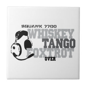 Whiskey Tango Foxtrot - Aviation Spaß Fliese