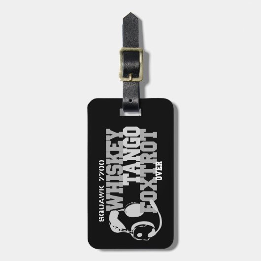 Whiskey Tango Foxtrot - Aviation Spaß Gepäckanhänger (Vorderseite vertikal)