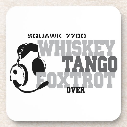 Whiskey Tango Foxtrot - Aviation Spaß Untersetzer (Vorderseite)