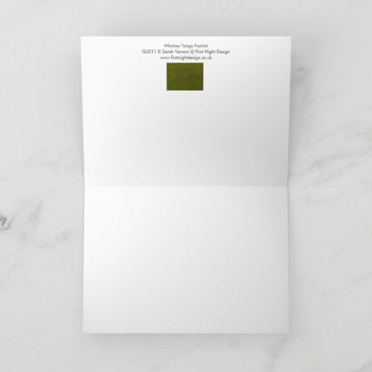 Whiskey Tango Foxtrot Grußkarte Karte (Innenseite)