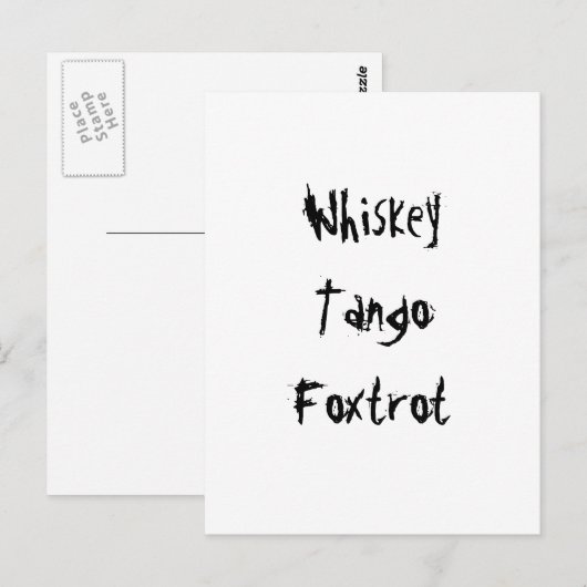 Whiskey Tango Foxtrot Postkarte (Vorne/Hinten)