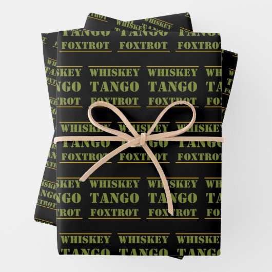 Whiskey Tango Foxtrot WTF Geschenkpapier Set (Beispiel)