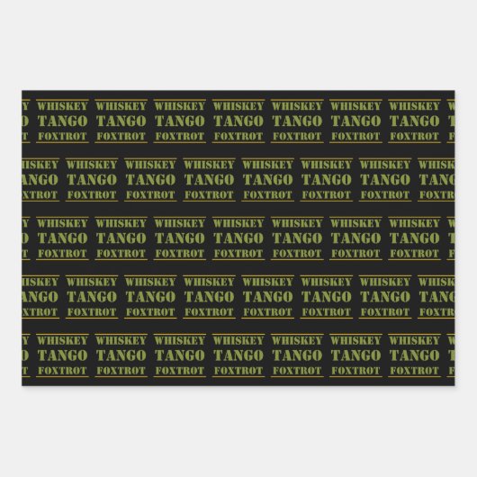 Whiskey Tango Foxtrot WTF Geschenkpapier Set (Vorderseite)