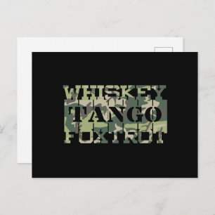 Whiskey Tango Foxtrot WTF Green Camouflage Postkarte