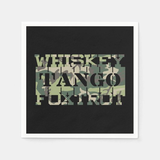 Whiskey Tango Foxtrot WTF Green Camouflage Serviette (Vorderseite)