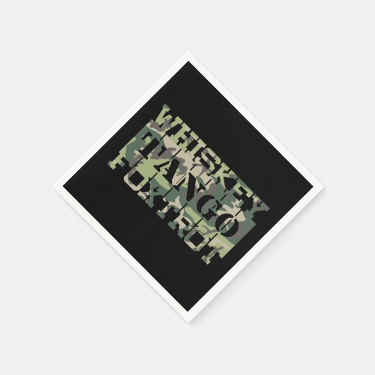 Whiskey Tango Foxtrot WTF Green Camouflage Serviette (Ecke)