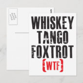 Whiskey Tango Foxtrot - WTF - Schwarz Postkarte (Vorne/Hinten)