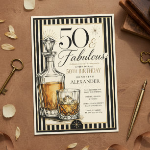 Whiskey-Themen-50. Geburtstag für ihn Einladung