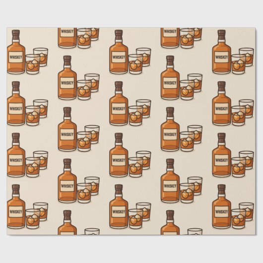 Whiskey und Brille Geschenkpapier (Flach)