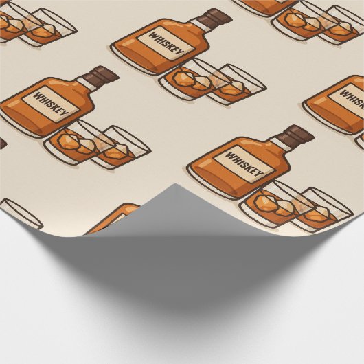 Whiskey und Brille Geschenkpapier (Ecke)