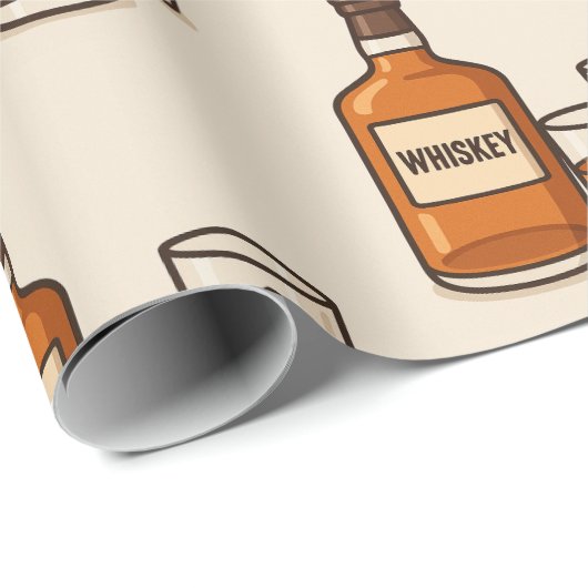Whiskey und Brille Geschenkpapier (Rolleneckpunkt)