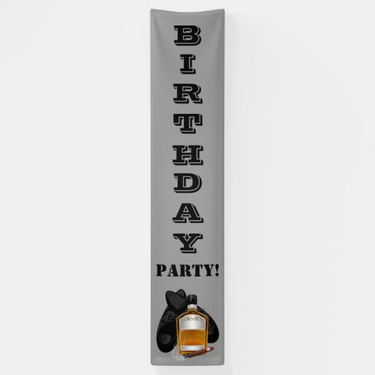 Whiskey und Cigar Birthday Banner (Vertikal)