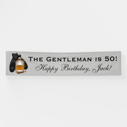 Whiskey und Cigar Mans Geburtstagsbanner Banner (Horizontal)