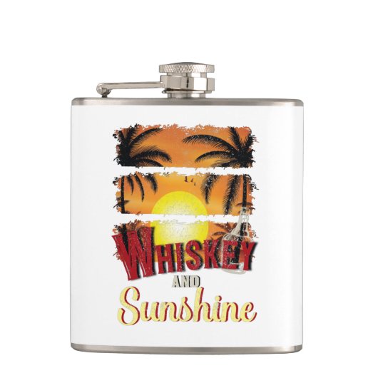 Whiskey und Sonnenschein, Sommerorange Alkohol Flachmann (Vorderseite)