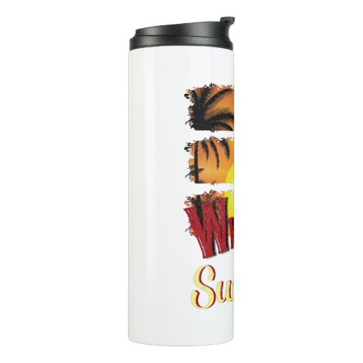 Whiskey und Sunshine, orange Sunshine Thermosbecher (Nach links gedreht)