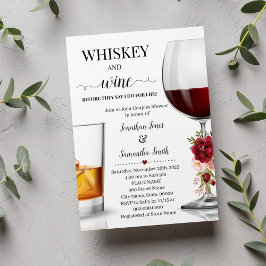 Whiskey und Wein bevor ich Paare Dusche. Einladung