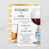 Whiskey und Wein bevor ich Polterabend blau Einladung (Vorne/Hinten)