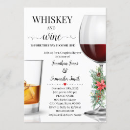 Whiskey und Wein bevor ich Weihnachten duschen Einladung