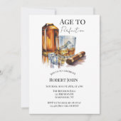 Whiskey- und Zigarren-Männer-Geburtstagsfeier Einladung (Vorderseite)