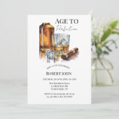 Whiskey- und Zigarren-Männer-Geburtstagsfeier Einladung (Stehend Vorderseite)