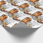 Whiskey- und Zigarren-Männer-Geburtstagsfeier Geschenkpapier (Ecke)