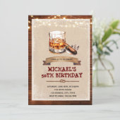 Whiskey und Zigarren-Party Einladung (Stehend Vorderseite)