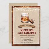 Whiskey und Zigarren-Party Einladung (Vorne/Hinten)