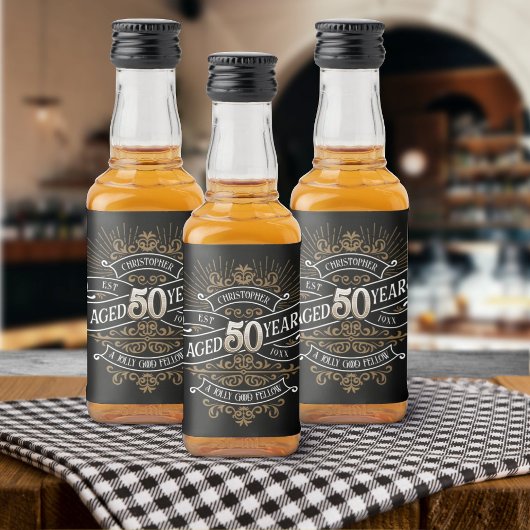Whiskey Vintag Mens 50. Geburtstag Alkoholflaschenetikett