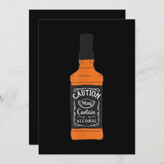 Whiskey Vorsicht kann Alkohol enthalten Dankeskarte (Vorne/Hinten)