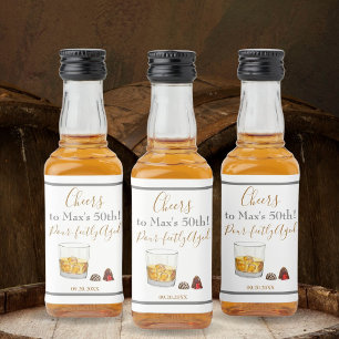 Whiskey Watercolor Chocolate Truffles Birthday Alkoholflaschenetikett