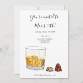 Whiskey Watercolor Chocolate Truffles Birthday Einladung (Vorderseite)