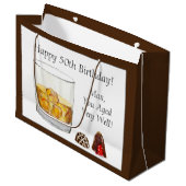Whiskey Watercolor Chocolate Truffles Birthday Große Geschenktüte (Vorderseite Schrägansicht)