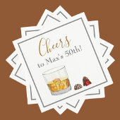 Whiskey Watercolor Chocolate Truffles Birthday Serviette