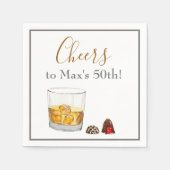 Whiskey Watercolor Chocolate Truffles Birthday Serviette (Vorderseite)