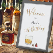 Whiskey Watercolor Chocolate Truffles Birthday Sockelschild