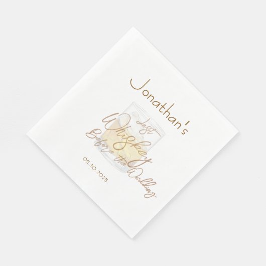Whiskey Wedding Bachelor Party Serviette (Ecke)